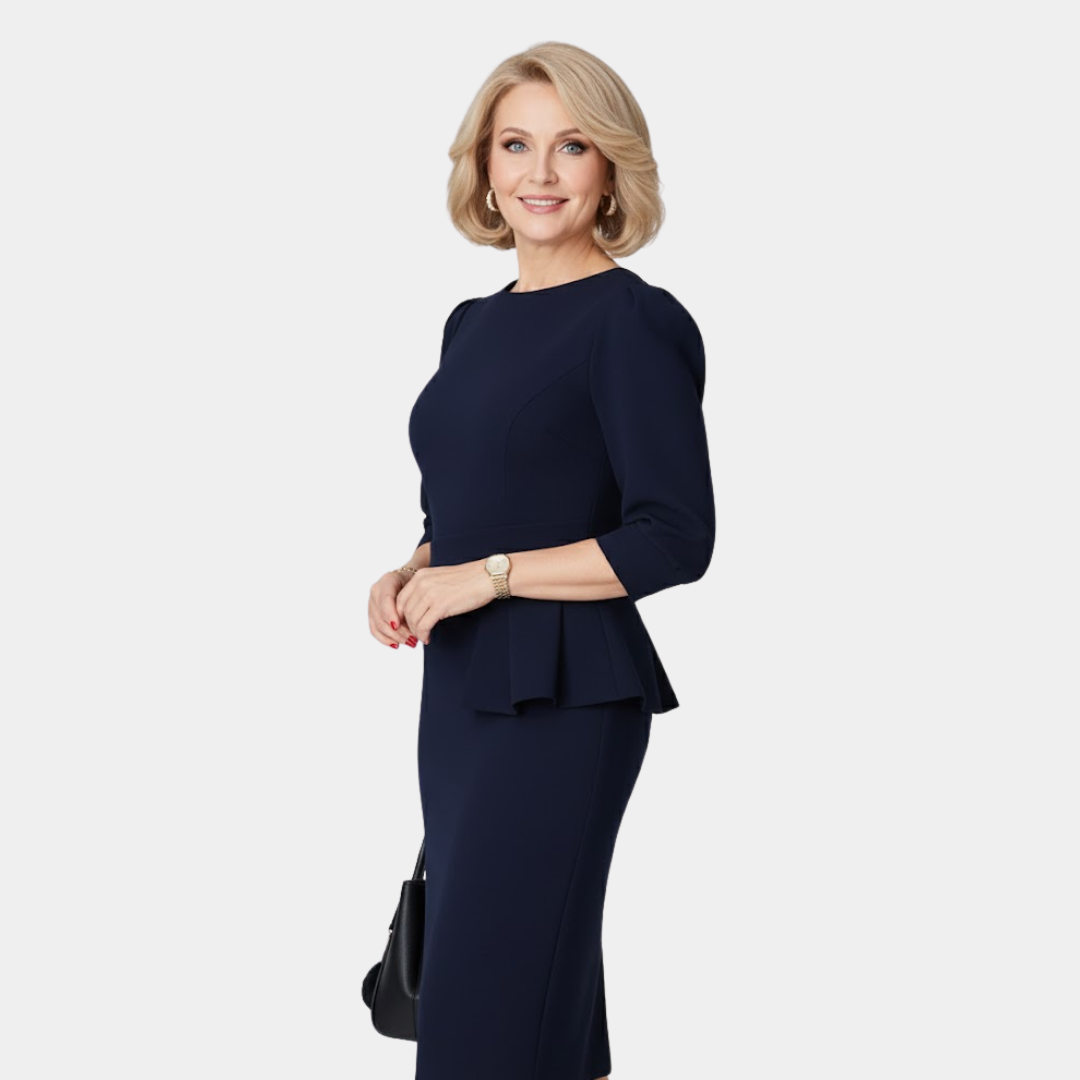 Клодин Блум | Елегантна Миди Рокля с Волани