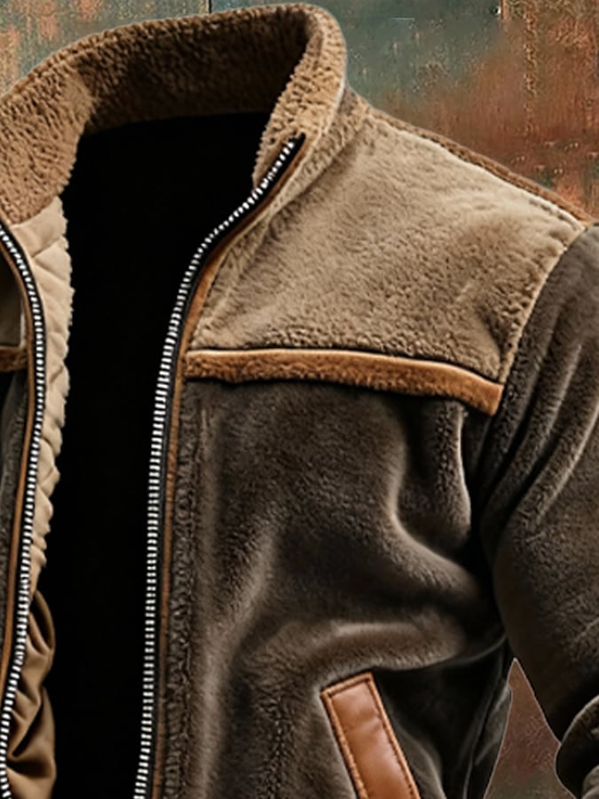 АДАМ™ | ТОПЛА ЯКЕ ОТ ВЕЛУР И КОЖА С ПОЛАРЕН ПОДПЛАТ
