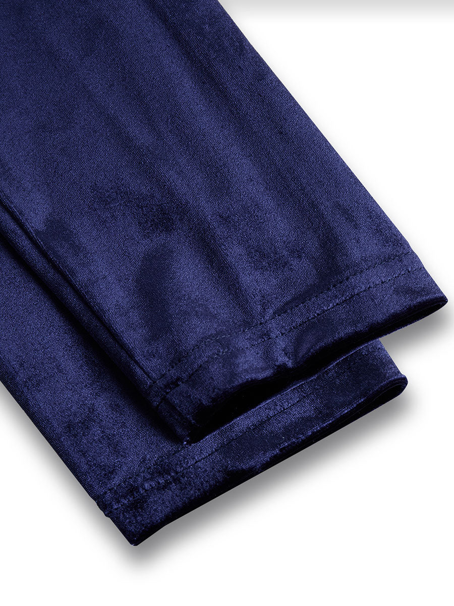 Сибела | Тъмносиня Миди Рокля с Дълъг Ръкав