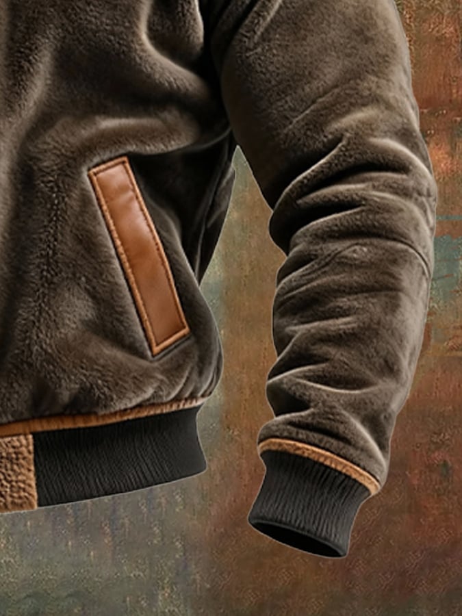 АДАМ™ | ТОПЛА ЯКЕ ОТ ВЕЛУР И КОЖА С ПОЛАРЕН ПОДПЛАТ